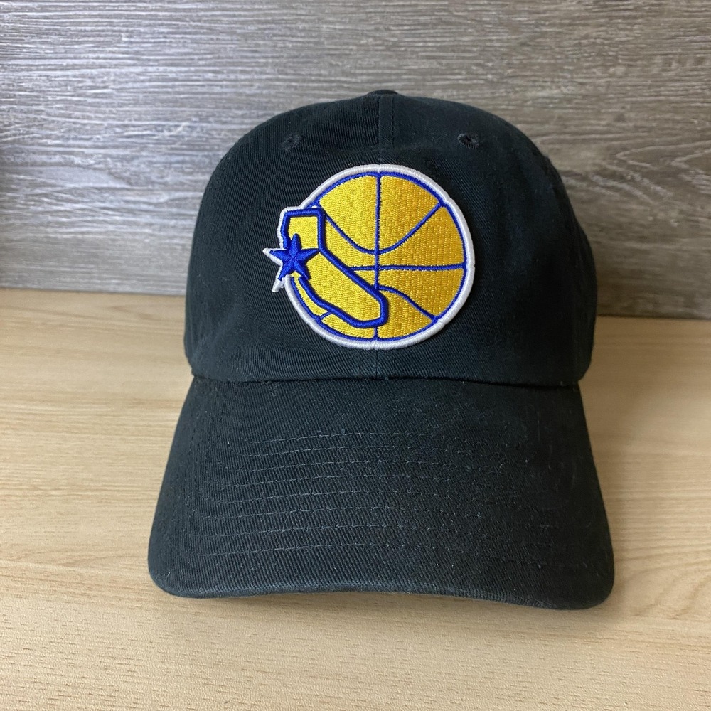 Golden State Warriors Hat Cap Strap Back NBA Basketball Mens Mitchell Yellow Bla